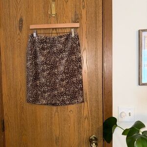 Vintage Y2K Talbots Leopard Print Pencil Skirt Faux Fur